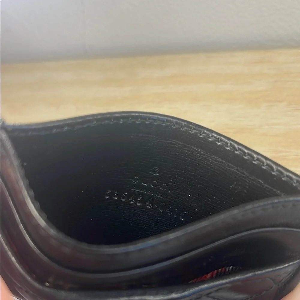 NWOT Gucci Black Marmont Quilted Leather Card Holder with Gold GG Logo - Picture 4 of 4